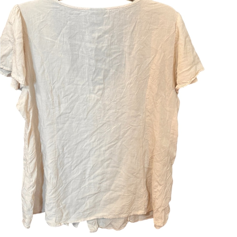 Torrid Womens Fit And Flare‎ Rayon Slub Button-Front Top Plus Size Neutral - Picture 5 of 9